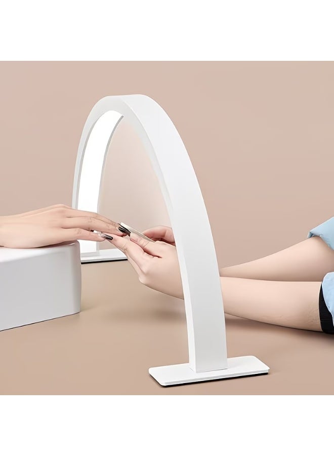 OSYA Half Moon LED Nail Lamp - USB-Powered Dual-Color White & Pink Curing Light for Nail Polish Hardening, Eyelash Extensions, Tattoo & Eyebrow Care - Compact Desktop Design, Plug & Play, No Installation Needed, Nail Accessories - Image 3